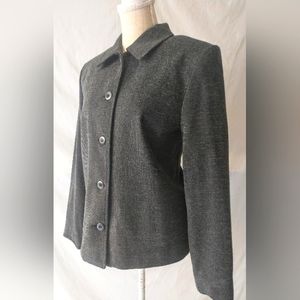 BRIGGS - Dark Grey Button Front Jacket - Collar/Lined - M